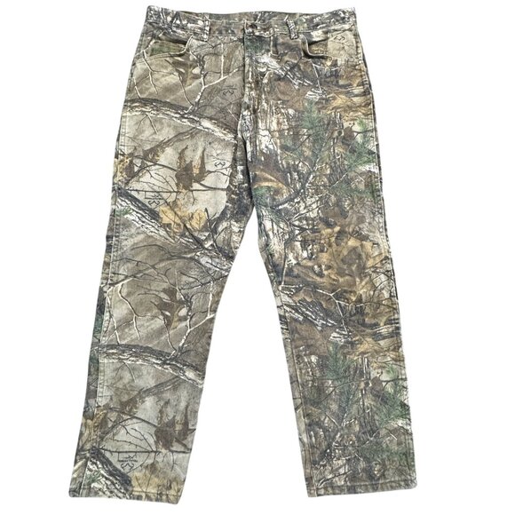 Wrangler Pro Gear Mens Size 40x30 Realtree Camo Pants Hunting Work Jeans Cotton - Picture 1 of 13